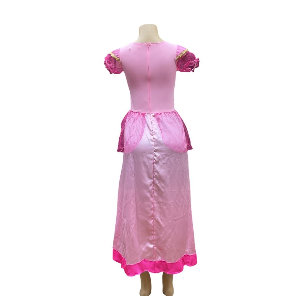 Princess Peach Inspired Pink Costume Dress Women Fairy Tale Tulle Midi Small - Picture 2 of 7